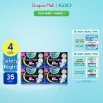 Combo 4 gói Băng vệ sinh Laurier Safety Night Đêm Siêu An Toàn 35cm 4 miếng - Ảnh 2