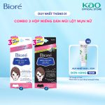 Combo 3 hộp miếng dán lột mụn mũi nữ Bioré