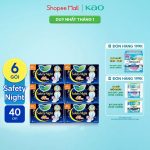Combo 6 gói Băng vệ sinh Laurier Safety Night Đêm Siêu An Toàn 40cm 4 miếng - Ảnh 2