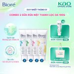 Combo 2 Sữa Rửa Mặt Thanh Lọc Da Biore 100g (Sáng Da/Ngừa Mụn/Sạch Nhờn/Dưỡng Ẩm và Mịn Da) - Ảnh 2