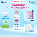 Biore Nước Tẩy Trang Hoàn Hảo Sạch Nhờn Biore Make Up Remover Perfect Cleansing Water Oil Clear 400ml (Bao bì thay đổi) - Ảnh 2